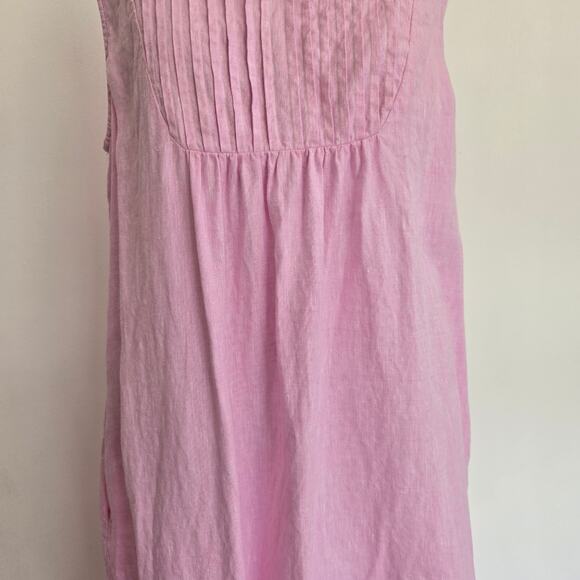 J. McLaughlin Maryann Linen Dress Pink A Line Relaxed Ruffle Women Medium - Picture 6 of 13